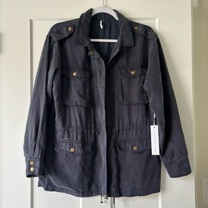 Young Fabulous & Broke Amelia Zip Up Combat Jacket Green Size Small